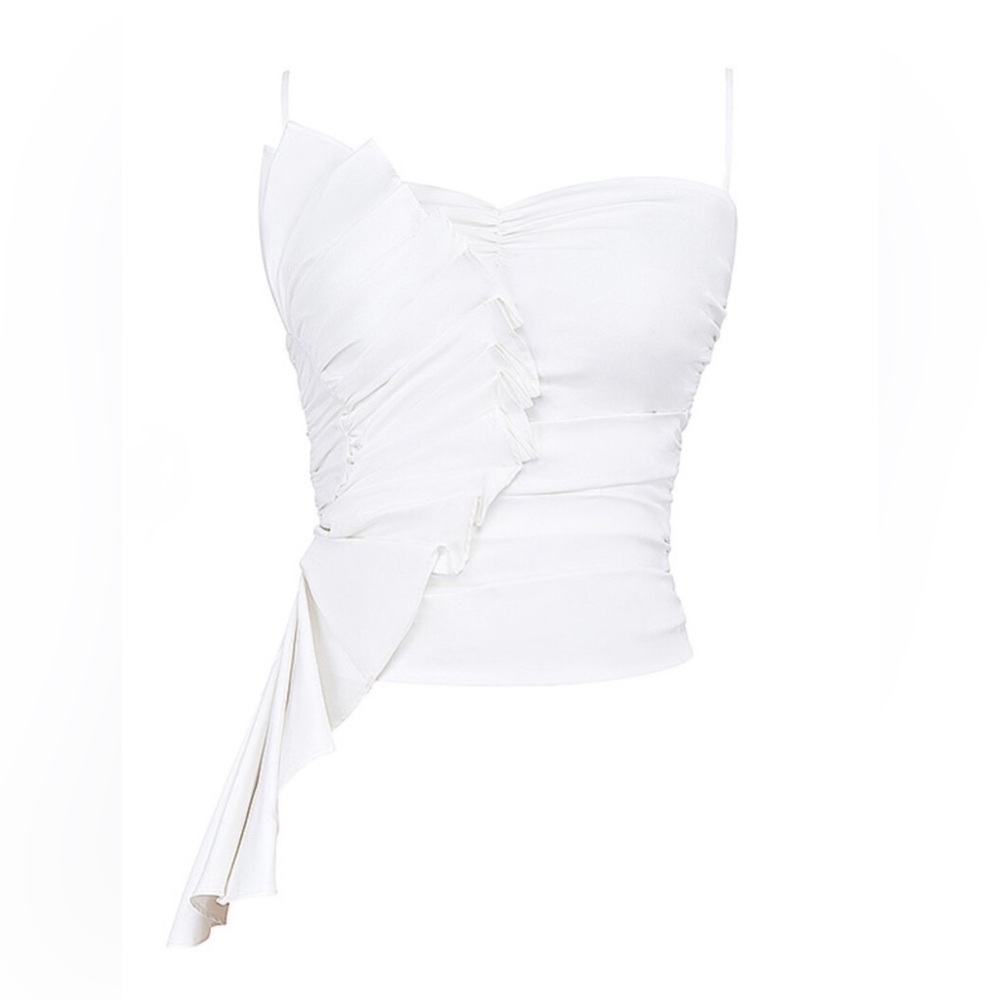 ❤️‍🔥Firm Price❤️‍🔥Mistress Rocks White Ruffle Top - Picture 5 of 13